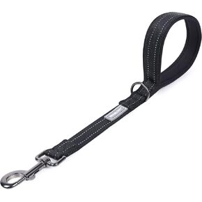 VIVAGLORY Short Rope Dog Leash Durable Highly Reflective Threads Training Walking Dog Traffic Leashes for Medium & Large Dogs, 18IN, Orange
