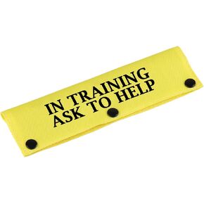 Working Dog Leash Sleeve in Training Ask to Help Dog Leash Wrap Sleeve Alert Tag Pet Birthday Gift (Training Ask to Help-YE Sleeve)