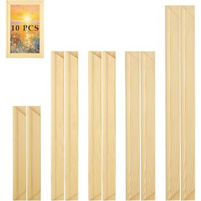 LOPYXBR 10 Sets of Needlepoint Stretcher Bars for Canvas Paintings 5 Sizes Regular Canvas Stretcher Bars for Needlework Wooden Canvas Stretcher Frames DIY Canvas Frame Kit Cross Stitch Frames
