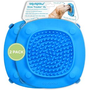 Aquapaw 2 Pack Dog Lick Mat with Suction Cups - Must-Have Slow Feeder Dog Lick Pad for Food, Treats, Peanut Butter