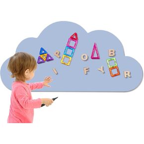 Zonon Magnet Wall Decal 39.3" x 21.6" Cloud Magnetic Whiteboard Contact Paper Adhesive Magnetic Dry Erase White Board Sticker Peel and Stick Whiteboard Wallpaper Roll for Playroom Home Decor (Blue)