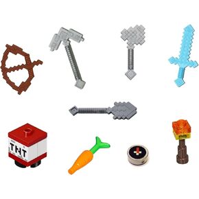 LEGO Minecraft Minifigure Accessory and Weapon Pack (for Steve Alex),16 pcs