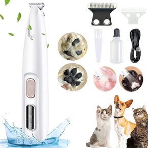 Dog Paw Trimmer with LED Light, 2025 Upgrade Pet Paw Trimmer for Dogs, Pet Hair Clippers for Grooming Kit, LED Display, 35dB Safety Low Noise Pet Paw Trimmer for Paws Eyes Ears Face Rump (1Set)