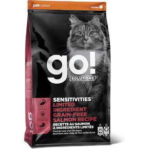 Go! Solutions Sensitivities Limited Ingredient, Grain-Free Dry Cat Food, Salmon Recipe for Sensitive Stomach, 3 lb Bag