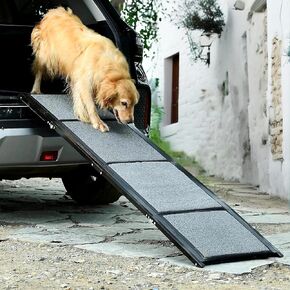 Pet Ramp (180 x 50 cm),Dog Ramp for Car, SUV & Truck, 71" Long & 20" Wide, Fold-able & Portable Pet Ramp with Non-Slip Rug Surface, Extra Wide Dog Steps for Medium & Large Dogs Up to 250LBS