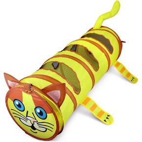 Collapsible Foldable Cat Tubes Cat Tunnel Toys,with Plush Ball, Easy to Clean,Door Curtain Cat Play Tunnel for Indoor Cats, Kitty, Kitten…