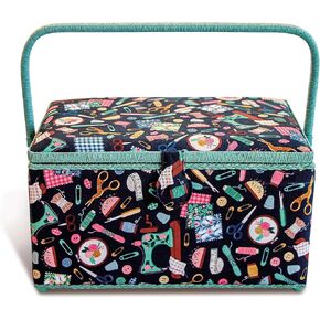 Prym XL, Aqua Notions Sewing Basket, Navy