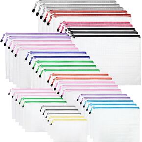 40 Pcs 8 Sizes Mesh Zipper Pouch Bags Plastic Zipper Bags Waterproof Zipper Pouches for Board Games Storage, Multipurpose Organization Pouches for Travel Accessories Office & Home Organization
