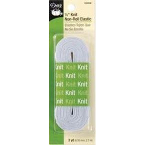Dritz Knit Non-Roll مرنة 1/4 بوصة × 3 ياردة بيضاء (4 عبوات)