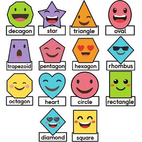Shapes Bulletin Board Set, Shapes Classroom Boarders,Shapes Educational Poster Chart with Adhesive Glue Point Dots for Toddler Preschool Classroom Learning Decorations Wall Decorations