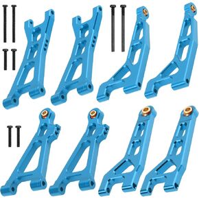 ShareGoo Aluminum Suspension Arms Set Swing Arms Front Rear A Arms Compatible with Hyper Go H16BM H16DR H16 MJX 16207 16208 16209 16210 1/16 RC Upgrade Parts (Blue)