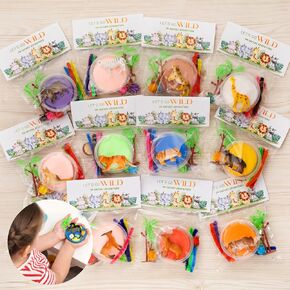 حفلات سفاري الحفلات - 12 PCS Jungle Clay Kits Supplies - Safari Jungle DIY Clay Sensory Kit - Wild Animals Birthday Classroom Goodie Pags Gafts Girls Boys in Kuwait