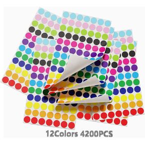 3/4" Color Dot Stickers Removable Adhesive Markers Label for Garage Sale Kids Classroom Toddlers Preschool The Office Waterproof Sticky Small Round Colored Price Tag Easy Peel Off, 25 Sheets 2100PCS