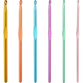 ZEYIYER 6 PCS Crochet Hooks Set, 3.5/4/4.5/5/5.5/6mm Aluminum Crochet Hooks Knitting Needles Craft Yarn, Crochet Needles for Yarn Craft, Nice Gift for Women