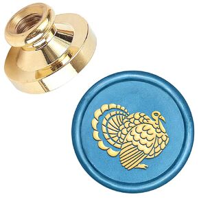 CRASPIRE Wax Seal Stamp Head Only 25mm Turkey Thanksgiving Fall Animal Brass Sealing Stamp Head Removable for Wedding Invitations Envelopes Halloween Christmas Xmas Party Card Gift Packing