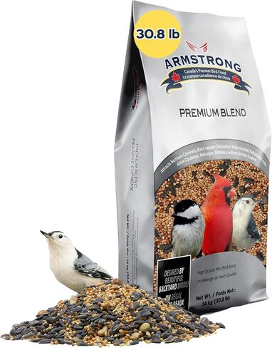 Armstrong Wild Bird Food Blend ، 30.8 رطلاً - مع الدخن الأبيض ، وعباد الشمس الأسود ، والقمح ، والفول السوداني ، وعباد الشمس المخطط وقمر السفان للكرادلة الشمالية و Chickadees السوداء المغطاة بالأسود in Kuwait