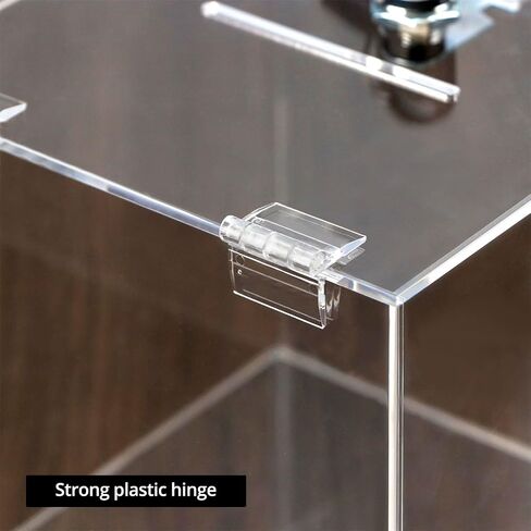 QWORK Acrylic Donation Box with Lock, 6x6x6 Inches - Durable Metal Hinges, Perfect for Tips, Donations, Suggestions, Voting - Ideal for Office, School, Wedding Events in Saudi Arabia
