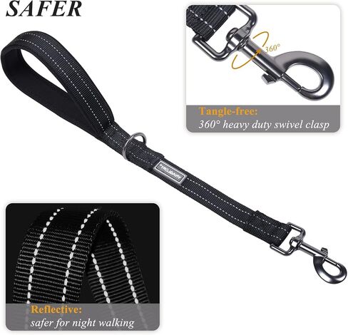 VIVAGLORY Short Rope Dog Leash Durable Highly Reflective Threads Training Walking Dog Traffic Leashes for Medium & Large Dogs, 18IN, Orange in Saudi Arabia