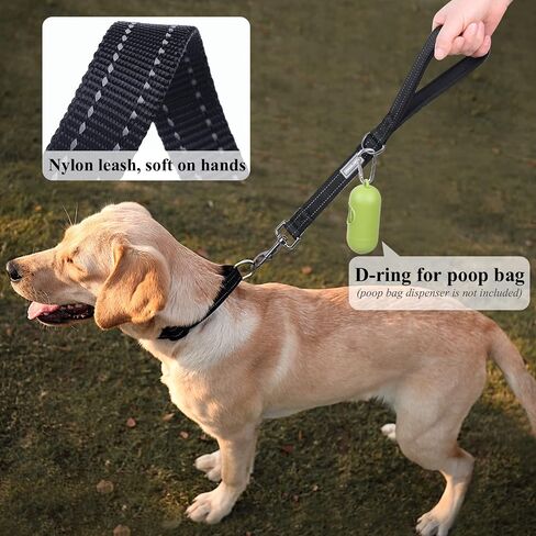 VIVAGLORY Short Rope Dog Leash Durable Highly Reflective Threads Training Walking Dog Traffic Leashes for Medium & Large Dogs, 18IN, Orange in Saudi Arabia