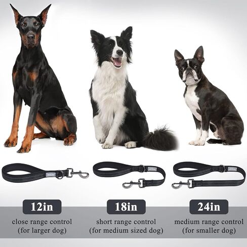 VIVAGLORY Short Rope Dog Leash Durable Highly Reflective Threads Training Walking Dog Traffic Leashes for Medium & Large Dogs, 18IN, Orange in Saudi Arabia