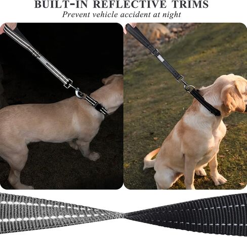 VIVAGLORY Short Rope Dog Leash Durable Highly Reflective Threads Training Walking Dog Traffic Leashes for Medium & Large Dogs, 18IN, Orange in Saudi Arabia