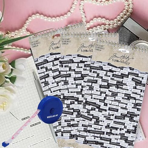 Westlake Art Bundle of Knitting Fabric قياس شريط الخياطة T ، وملصقات الكلمات Chitchat ، بطاقة غير لامعة بالأبيض والأسود ، حزمة 3 in Saudi Arabia