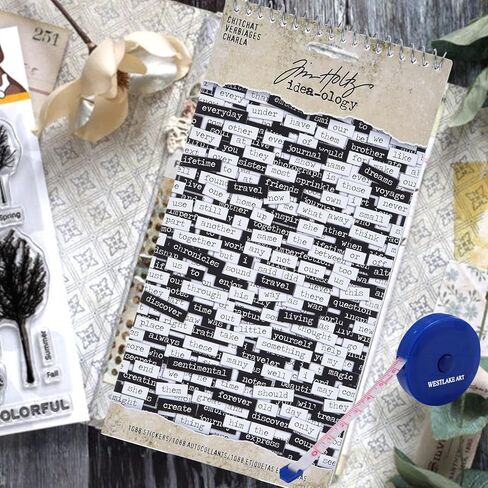 Westlake Art Bundle of Knitting Fabric قياس شريط الخياطة T ، وملصقات الكلمات Chitchat ، بطاقة غير لامعة بالأبيض والأسود ، حزمة 3 in Saudi Arabia