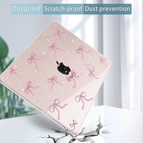 May Chen Compatible with 2024/2023 MacBook Air 15 inch M3 A3114 / M2 A2941 Case, Printed Plastic Hard Shell Case for MacBook Air 15.3 Liquid Retina Diaply Touch ID, Chalk Pink Bow in Kuwait