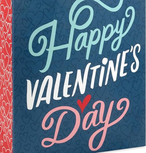 Hallmark 13" Large Valentine's Day Gift Bag with Card and Tissue Paper (Blue Happy Valentine's Day) in Saudi Arabia