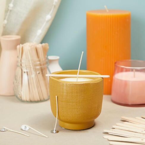 إبداعات مشرقة حاملي الفتيل الخشبي لصنع الشموع ، أداة توسيط الضابط (4.4 بوصة ، 250 حزمة) in Kuwait