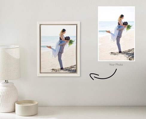 Kate and Laurel Custom Printed Canvas Wall Art ، 8x10 White ، Sylvie Personal Canvas طباعة مع صورك لغرفة النوم أو معرض غرفة المعيشة | مطبوعة ويد في الولايات المتحدة in Kuwait