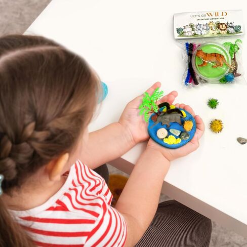 حفلات سفاري الحفلات - 12 PCS Jungle Clay Kits Supplies - Safari Jungle DIY Clay Sensory Kit - Wild Animals Birthday Classroom Goodie Pags Gafts Girls Boys in Kuwait