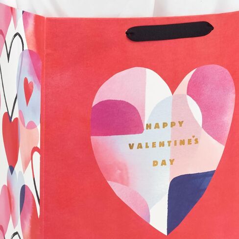 Hallmark 13" Large Valentine's Day Gift Bag with Tissue Paper (Red Watercolor Heart) in Saudi Arabia