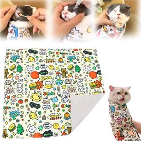 Cat Wrap for Grooming,Anti-Scratch Adjustable Grooming Bag for Cats,Self-Adherent Soft Cat Blanket to Wrap Cat Anti-Scratch Anti-Escape Grooming Bag,Multifunctional Pet Tool
