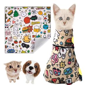 Cat Grooming Wrap, Cat Wrap, Cat Blanket Wrap, Self-Adherent, Anti-Bite, Anti-Scratch, Anti-Escape Restraint, Cat Wrap for Cutting Nails (A, 21.7 * 21.7 in（Within 11.1lbs）)