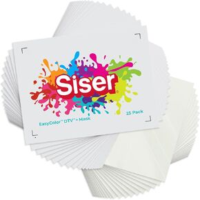 SISER EasyColor DTV and TTD Easy Mask 8.4'' x 11'' Bundle - Inkjet Printer Compatible Heat Transfer Vinyl (25 Sheets of Each)