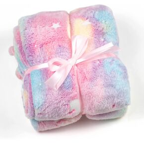 ModernMade Glow in The Dark Unicorn Blanket | Gifts for 1 2 3 4 5 6 7 8 9 10 Year Old Girls | Cozy and Soft Kids Blankets for Easter, Christmas, Birthday Gifts | 50" x 60" | Unicorn Pink