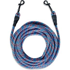 Pet Fit For Life Heavy Duty 30 Ft Bungee Tie Out Cable for Safe Outside Dog and Puppy Yard Play with Stretch Resistance and Dual Clasps - Pairs with PFFL Dog Anchor Stake for Small/Medium/Large Dogs
