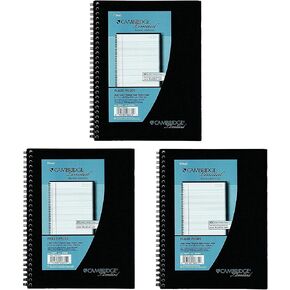3 Pack of Mead Cambridge Wirebound Business Notebook, Legal Rule, 6 5/8 x 9 1/2 Inches, White, 80 Sheets per Pad (06672)