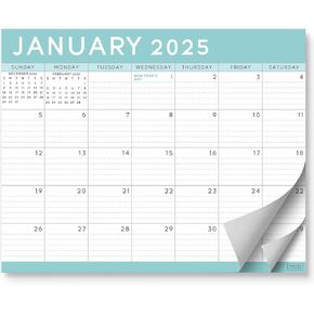 S&O Teal Magnetic Fridge Calendar from January 2025-June 2026 - Tear-Off Refrigerator Calendar to Track Events & Appointments - 18 Month Magnetic Planner for Fridge for Easy Planning-8"x10" in.