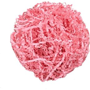 Wgudzpj Raffia Grass Shred Paper for Easter Baskets Filler Creative Eggs Decor,Crinkle Cut Paper Shred Filler Recyclable Gift Wrap Confetti (Pink)