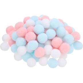 PATIKIL 0.8 in Pom Poms for Crafts, 200Pcs Fuzzy Pastel Pom Pom Balls for Art Supplies DIY Creative Craft Material Handicraft Decorations, Light Pink, Blue, White