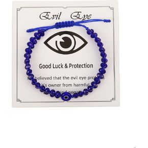 Evil Eye Beads Bracelets for Women - Amulet Protection Bracelet - Good Luck Adjustable String Beads Bracelet