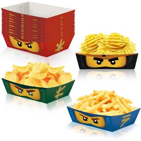 Ninja Birthday Party Supplies ，Ninja Trays Disposable，Ninja Party Favors，Ninja Serving Dishes，20pce