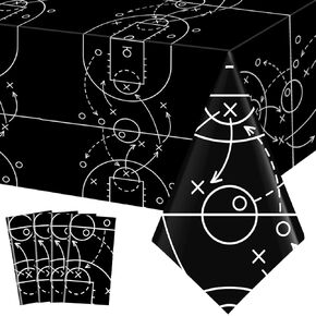 4 Pcs Basketball Tablecloths Basketball Party Decorations Baketball Theme Disposable Plastic Rectangle Table Covers Baketbal Theme Supplies for Birthday Sports Party Favors, 108 x 54 Inch