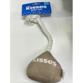 Hershey's Kissees Braided Dog Toy, White and Brown Cotton Rope