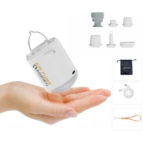 Aoriko, Portable air Pump, Electric air Pump, Deflate, Swimming Ring, air Bed, Camping Lantern, inflator, 96g, Powerful 200L/min, Outdoor, 2000mAh, USB Rechargeable, inflator mat, Vacuum Bag, Storage