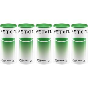 PETKIT Replacement Trash Bag Waste Bag for PuraMax 2/PUROBOT Max Pro Automatic Cat Litter Box-5 Rolls (5 Roll(90 count))