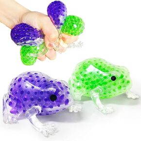 Stretchy Frog Stress Balls (Set of 2) Squishy Ball, Animals Squishy Stress Ball for Adults and Party Favors | Soft Frog Dough Ball, Colorful Squishy Ball for Vase Filler and Home Decoration