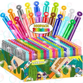 300pcs 20 ألوان الصولج الفقاعي المصغرة ، مفضلات للحفلات للأطفال ، والفقاعات السائبة ، ووقت الاستحمام ، والغلق الصيفي في الهواء الطلق ، عيد ميلاد تحت عنوان ، حفل زفاف عيد الميلاد